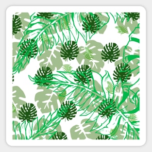 Green Palm Leaf Pattern Sticker